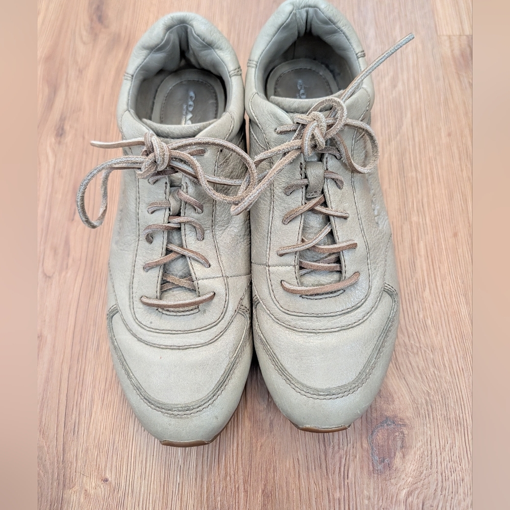 Coach Raeann Soft Vintage Leather Sneaker Women’s Size 8B Slate Gray Brown - Picture 5 of 8